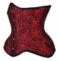 Preview: Unterbrust Korsett kurvige Form Brokat rot-schwarz
