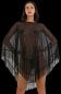Preview: schwarzer poncho transparent tüll mit fransen spielerspelunke boutique burlesque