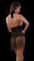 Preview: transparentes minikleid aus schwarzem mesh mit schrägem tüll-rocksaum