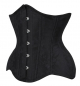 Preview: Unterbrust Korsett kurvige Form Brokat schwarz
