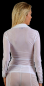 Preview: damenbluse weiss mit transparenten streifen und wetlookparenten streifen und wetlook