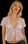 Preview: transparentes top mesh weiss kurze ärmel brust knoten spielerspelunke