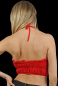 Preview: Korsettbluse, rot, transparent, fein gerafft mit Spaghetti-Neckholder