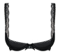Preview: Schwarzer Brustheber mit Bügel-Cups und Spitzenträgern
