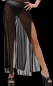 Preview: schwarzer langer transparenter burlesque gothic rock hochgeschlitzt mit wetlook bund