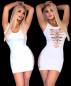 Preview: zweiseitig wendekleid doppelseitig sexy minikleid weiß mit netzausschnitten partykleid spielerspelunke