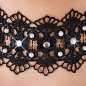Preview: gestricktes halsband schwarz mit perlen und strasssteinchen boutiqueburlesque