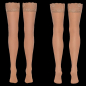 Preview: strapsstrümpfe nude mit breitem Spitzensaum dessous straps boutiqueburlesque