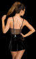 Preview: lack minikleid mit netztop bustier formbügel spaghettiträger reissverschluss