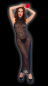 Preview: sexy transparentes spitzenkleid schwarz mit string und rotem federticklerspielerspelunke