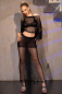 Preview: transparentes netz lingerie set aus bh top und rock schwarz spielerspelunke