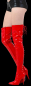 Preview: rote lack overknee stiefel high heel mit schnuerung hinten