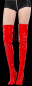 Preview: rote lack overknee stiefel high heel mit schnuerung hinten