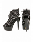 Preview: burlesque high heels viktorianisch plateausohle lackschwarz mesh leopardenmuster spielerspelunke