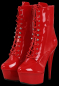Preview: rote plateau lack stiefelette heel plateau reißverschluß