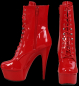 Preview: rote plateau lack stiefelette heel plateau reißverschluß