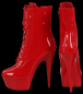 Preview: rote plateau lack stiefelette heel plateau reißverschluß