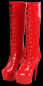 Preview: rote plateau lack stiefel heel plateau reißverschluß