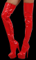 Preview: rote lack overknee stiefel high heel plateau reißverschluß