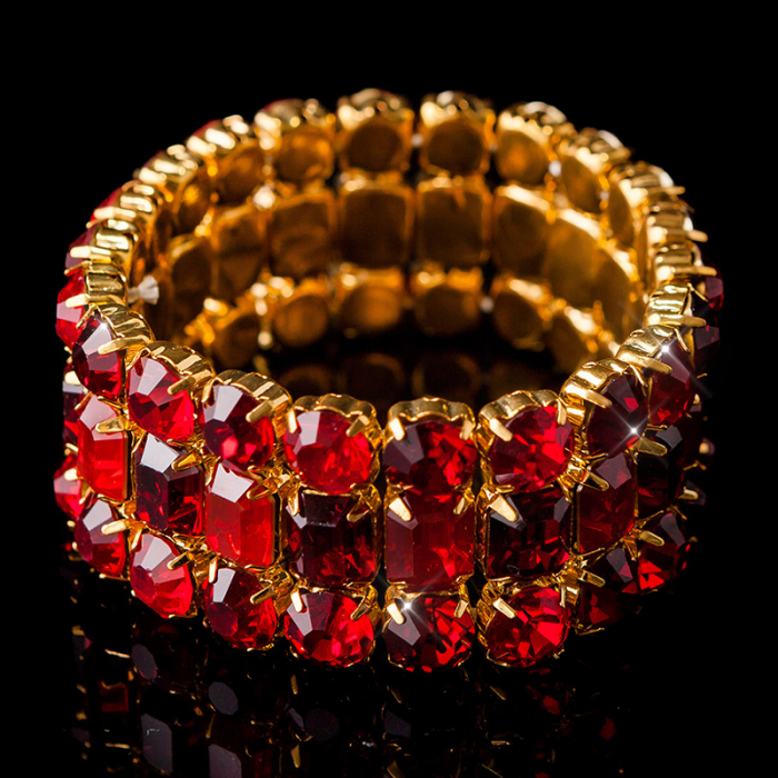 Spielerspelunke strassarmband 4reihig stretch klar