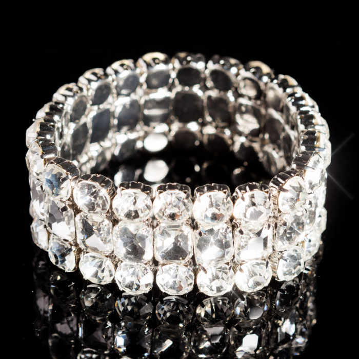 Spielerspelunke strassarmband 4reihig stretch klar