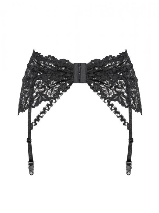 Preview: highwaisted garter suspender belt strapsguertel schwarze spitze perlenschmuck lingerie dessous spielerspelunke