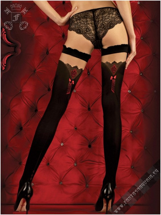 sexy halterlose strümpfe schwarz rot dessous straps