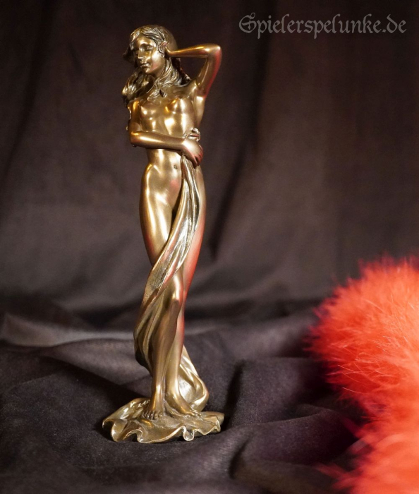 akt bronze erotik figur frau nackt stehend lässt tuch fallen