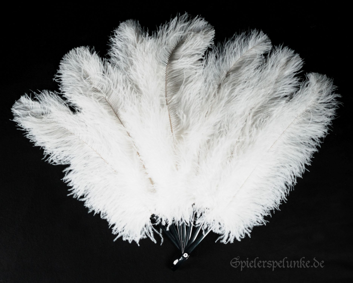 Preview: Straußenfächer für Burlesque Show Revue Tanzsport und die elegante Abendgarderobe 7teilig, 50cm