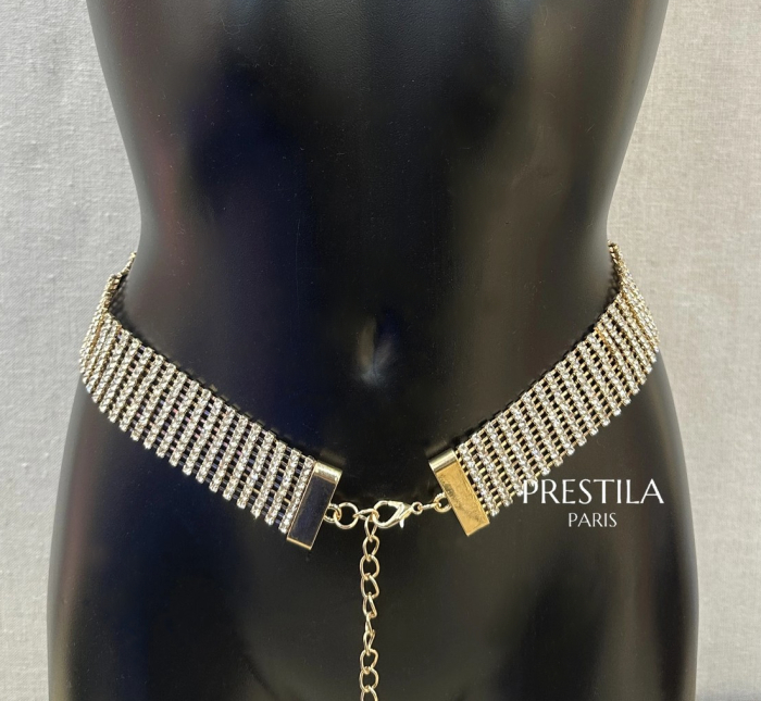 Preview: strass gürtel hüftgürtel taillengürtel gold breit boutiqueburlesque