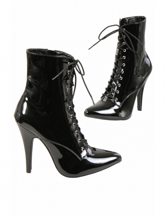 burlesque stiefelette viktorianisch lack schwarz spielerspelunke