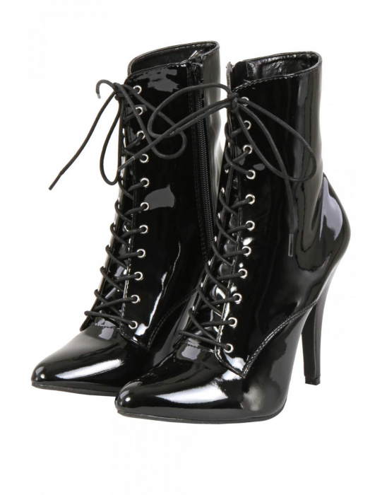 Preview: burlesque stiefelette viktorianisch lack schwarz spielerspelunke