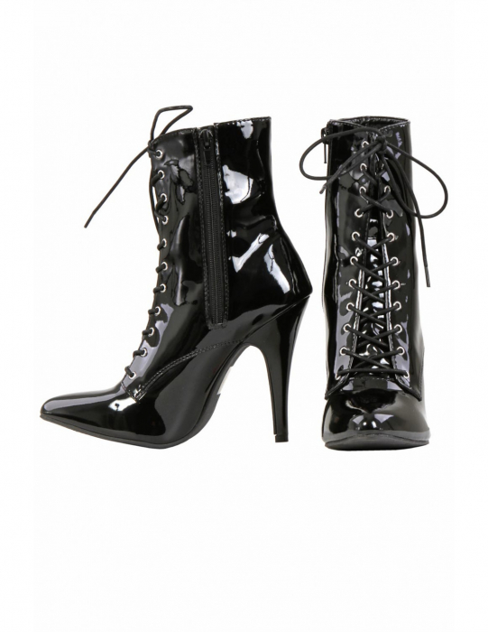 Preview: burlesque stiefelette viktorianisch lack schwarz spielerspelunke