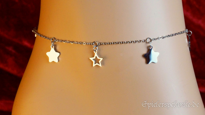 Preview: Spielerspelunke fusskette stern edelstahl
