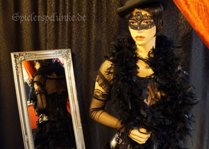 federboa chandellen schwarz burlesque karneval