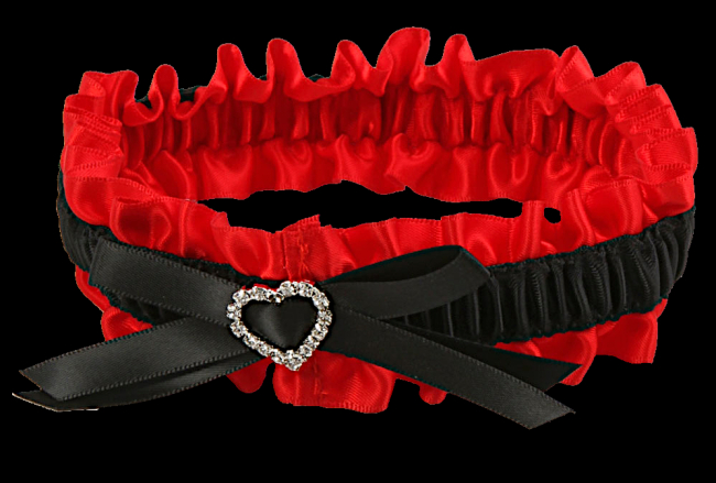 burlesque strumpfband halsband schwarz rot satin