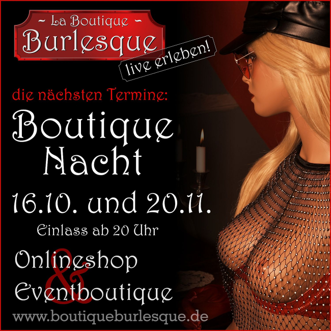 eventboutique boutiqueburlesque boutique nacht