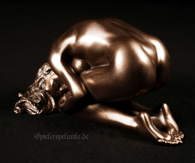 Bronze Akt Statue Frau "Kowtow" kniend, Stirn auf dem Boden