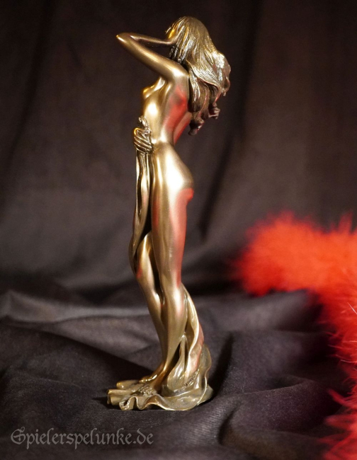 akt bronze erotik figur frau nackt stehend lässt tuch fallen