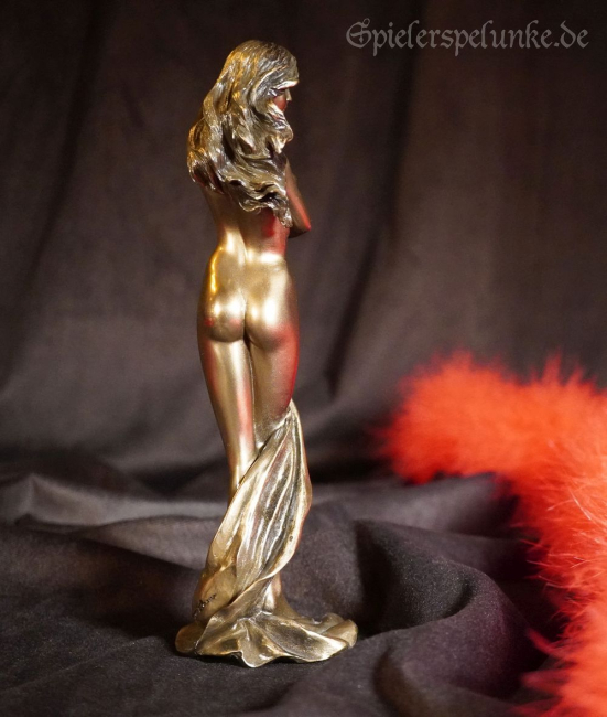 akt bronze erotik figur frau nackt stehend lässt tuch fallen