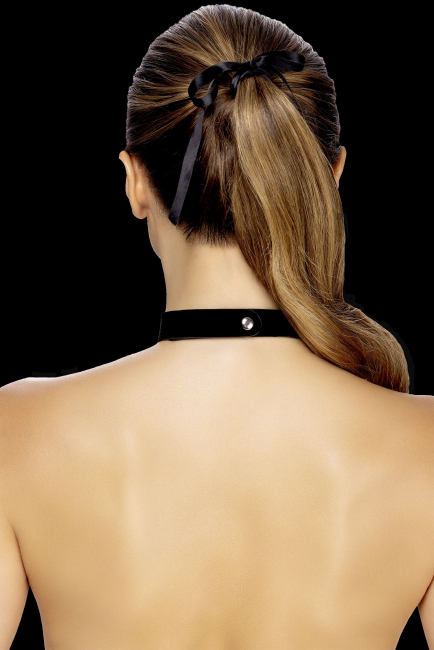 Samt Softtouch Choker Halsband 2cm breit mit Metall Schmuckherz und Druckknöpfen