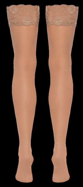 strapsstrümpfe nude mit breitem Spitzensaum dessous straps boutiqueburlesque