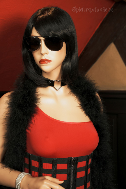 Harnisch Miedergürtel in Gitteroptik aus elastischen Gummibändern und Stäbchen aus Kunstleder, Reißverschluss