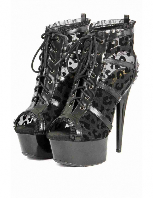 burlesque high heels viktorianisch plateausohle lackschwarz mesh leopardenmuster spielerspelunke