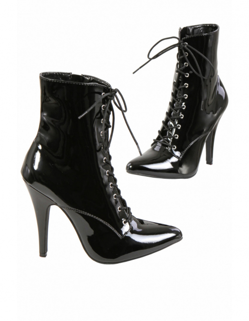 burlesque stiefelette viktorianisch lack schwarz spielerspelunke