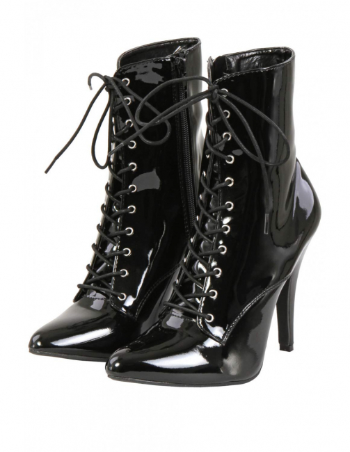 burlesque stiefelette viktorianisch lack schwarz spielerspelunke