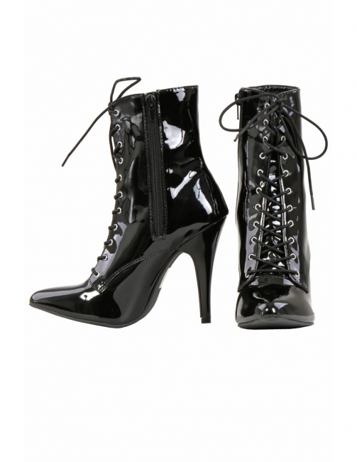 burlesque stiefelette viktorianisch lack schwarz spielerspelunke