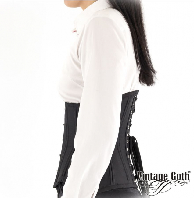 Unterbrust Korsett kurvige Form Taft schwarz