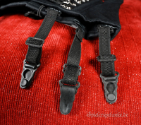 Suspender Strapse Strumpfhalter für Korsett, Corsagen, Miedergürtel, schwarz, verstellbar im Set mit 6 Stck.